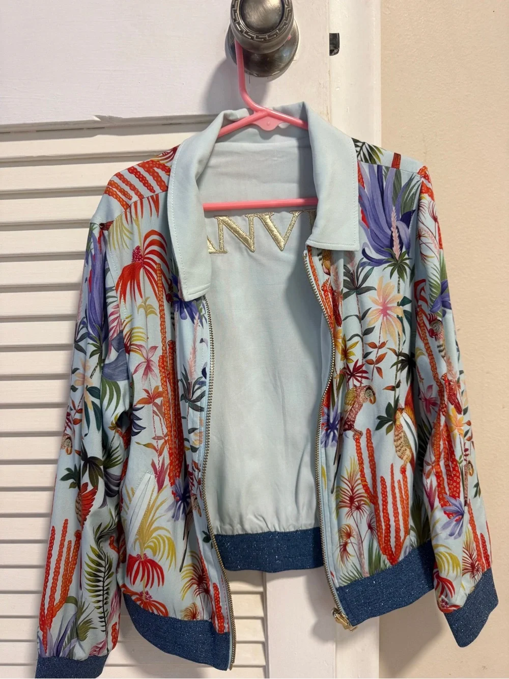 Lanvin Girls Pastel Blue Tropical Print  Set
